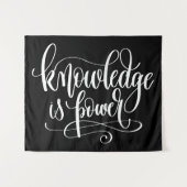 Wissen ist Power Wandteppich (Vorderseite (Horizontal))