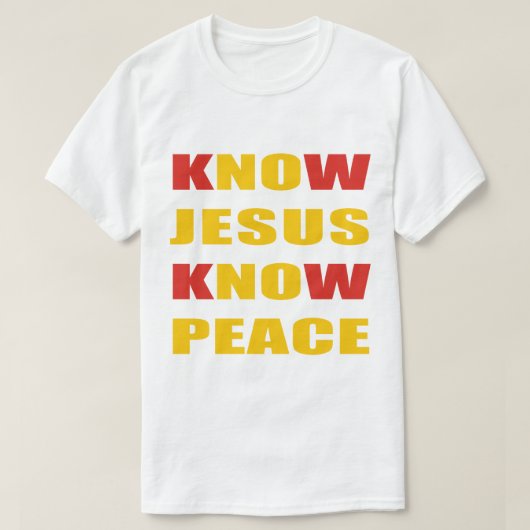 WISSEN JESUS KENNEN FRIEDEN T-Shirt (Design vorne)