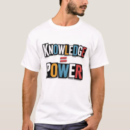 Wissen = Macht – Collage aus Lösegeldbriefen T-Shirt