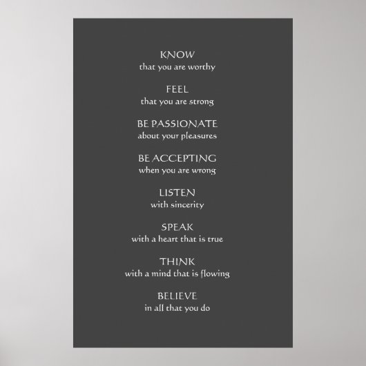 "Wissen Sie, dass Sie würdig sind" Poster (Vorne)