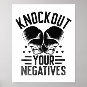 Wissen Sie Ihre negativen Boxer Sportstärke Athlet Poster