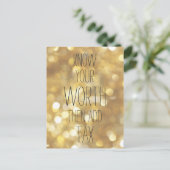 Wissen Sie Ihren Wert - Gold Bokeh Inspiration Zit Postkarte (Stehend Vorderseite)