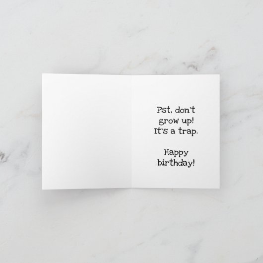 Wissen Sie, was hoch geht und nie abnimmt?Ihr Alte Karte (Innenseite)