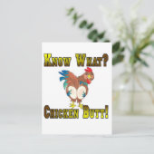 Wissen Sie, was?  Huhn-Hintern! Postkarte (Stehend Vorderseite)