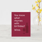 Wissen Sie was Rhymes W/Birthday? Wein Karte (Gelbe Blume)