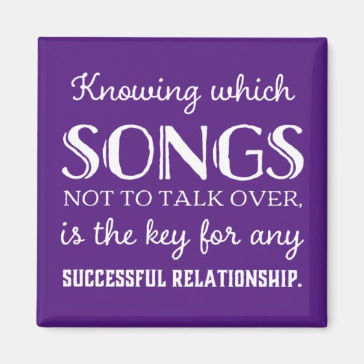 Wissen, über welche Lieder nicht zu reden sind Magnet (Vorne)