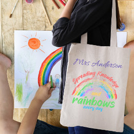 Wissen und Rainbows farbenfrohe Lehrergeschenke Tragetasche