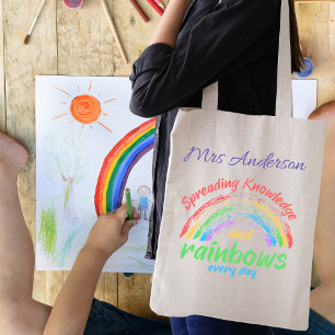 Wissen und Rainbows farbenfrohe Lehrergeschenke Tragetasche
