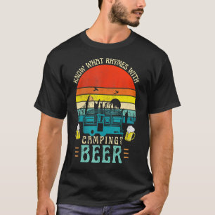 Wissen was mit Camping Bier Grafik Alkohol reimt T-Shirt