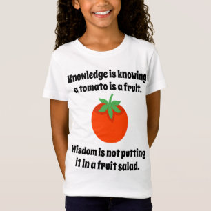 Wissen weiß, dass eine Tomate ein fruchtiger, sonn T-Shirt