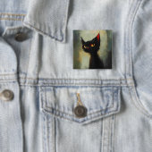 Wissende Schwarze Ninja-Katze Button (Beispiel)