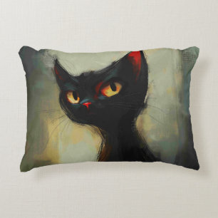 Wissende Schwarze Ninja-Katze Dekokissen