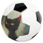 Wissende Schwarze Ninja-Katze Fußball (Dreiviertel)