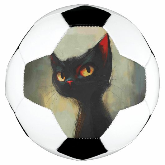 Wissende Schwarze Ninja-Katze Fußball (Vorderseite)