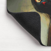 Wissende Schwarze Ninja-Katze Mousepad (Ecke)