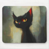 Wissende Schwarze Ninja-Katze Mousepad (Vorne)