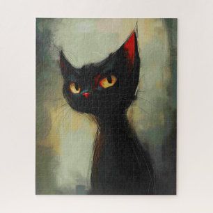 Wissende Schwarze Ninja-Katze Puzzle