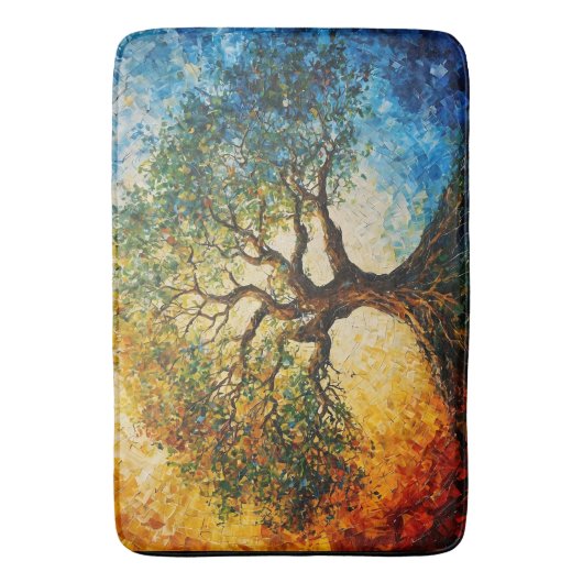 Wissensbaum - Ölgemälde Badematte (Vorderseite Vertikal)