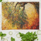 Wissensbaum - Ölgemälde Geschirrtuch (Gefaltet)