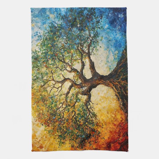 Wissensbaum - Ölgemälde Geschirrtuch (Vertikal)