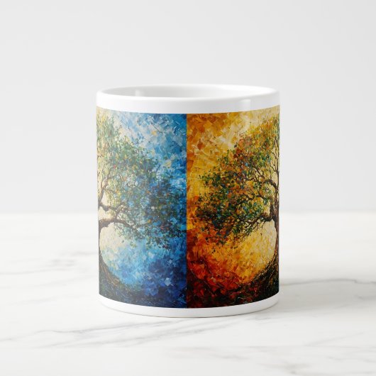 Wissensbaum - Ölgemälde Jumbo-Tasse (Vorderseite)