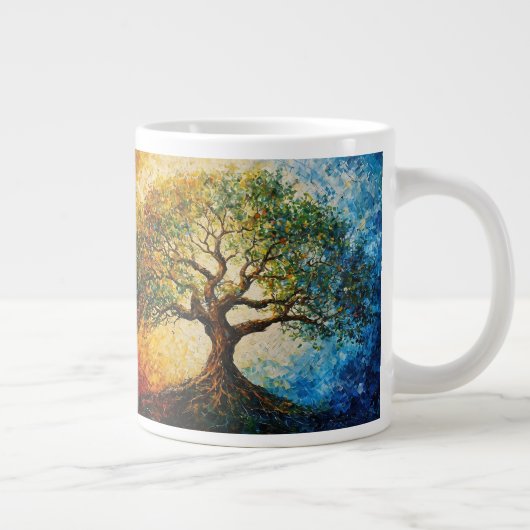 Wissensbaum - Ölgemälde Jumbo-Tasse (Rechts)