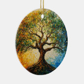 Wissensbaum - Ölgemälde Keramik Ornament (Rechts)