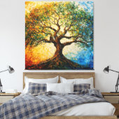 Wissensbaum - Ölgemälde Leinwanddruck (Insitu (Schlafzimmer))