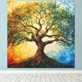 Wissensbaum - Ölgemälde Leinwanddruck (Insitu (Holzboden))