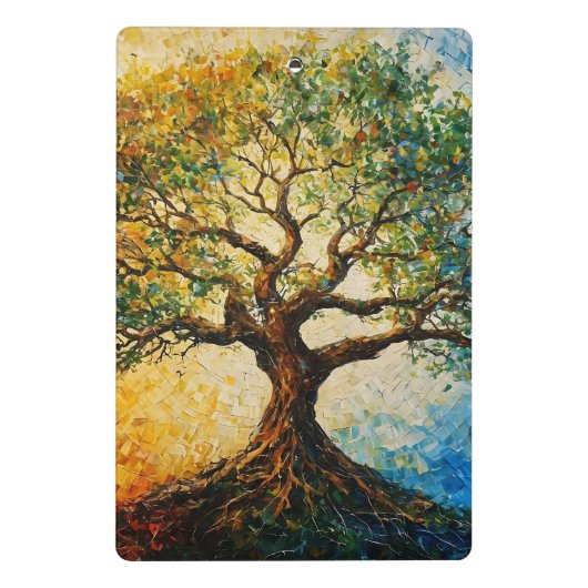Wissensbaum - Ölgemälde Mini Klemmbrett (Rückseite)