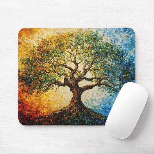 Wissensbaum - Ölgemälde Mousepad (Mit Mouse)