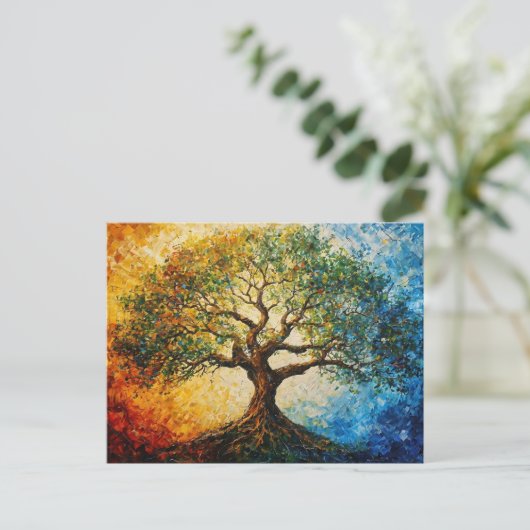 Wissensbaum - Ölgemälde Postkarte (Stehend Vorderseite)