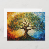 Wissensbaum - Ölgemälde Postkarte (Vorne/Hinten)