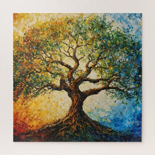 Wissensbaum - Ölgemälde Puzzle (Vertikal)