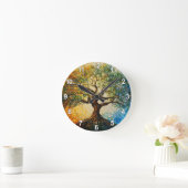 Wissensbaum - Ölgemälde Runde Wanduhr (Zuhause)