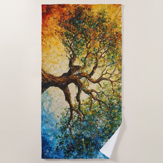Wissensbaum - Ölgemälde Strandtuch (Vorderseite)