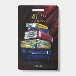 Wissensbücher-Hall-Pass-Abzeichen Ausweis