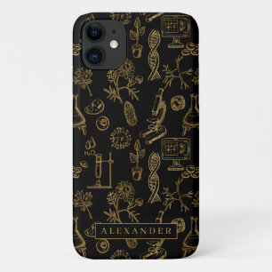 Wissenschaft Biologie Kunst Gold Muster Monogramm Case-Mate iPhone Hülle
