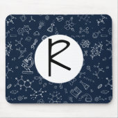 Wissenschaft / Chemie Doodle-Muster Monogramm Mousepad (Vorne)