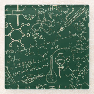 Wissenschaft, Chemie, vintage Labor Muster Glasuntersetzer