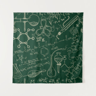 Wissenschaft, Chemie, vintage Labor Muster Wandteppich