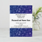 Wissenschaft / Chemie Zeichnend Muster Einladung (Stehend Vorderseite)