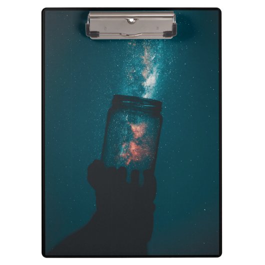 Wissenschaft des Kosmos in einer Jar-Zwischenablag Klemmbrett (Vorderseite)