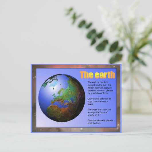 Wissenschaft, Erde Postkarte (Stehend Vorderseite)