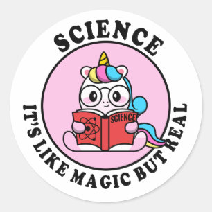 Wissenschaft, es ist wie Magie, aber echt Runder Aufkleber