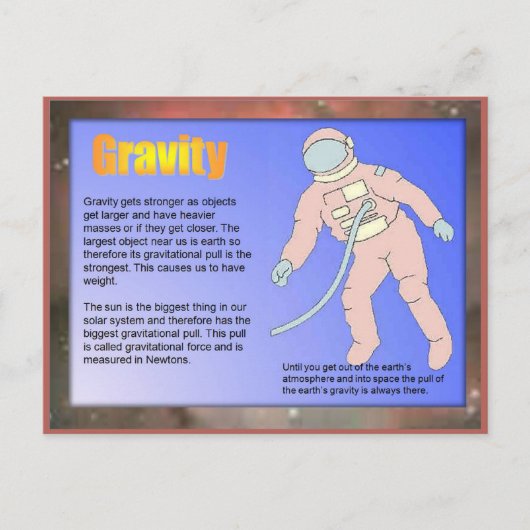 Wissenschaft, Gravitation Postkarte (Vorderseite)