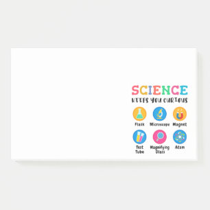 Wissenschaft hält dich neugierig post-it klebezettel