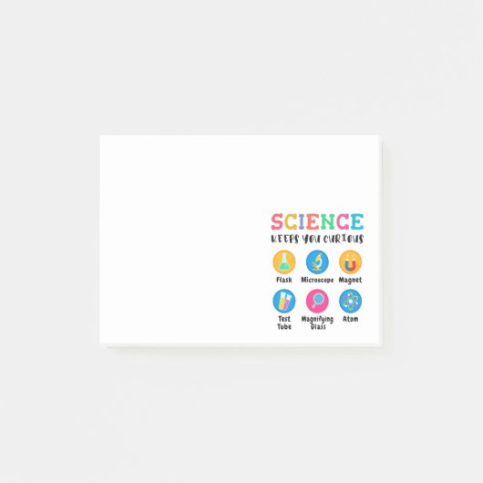 Wissenschaft hält dich neugierig post-it klebezettel (Vorderseite)