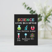 Wissenschaft hält dich neugierig postkarte (Stehend Vorderseite)