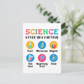 Wissenschaft hält dich neugierig postkarte (Stehend Vorderseite)